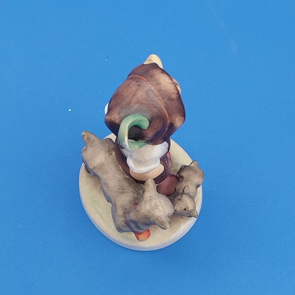 Hummel Sculpture of Child with Goats - Brown, Cream, and Red - Picture 5 of 7